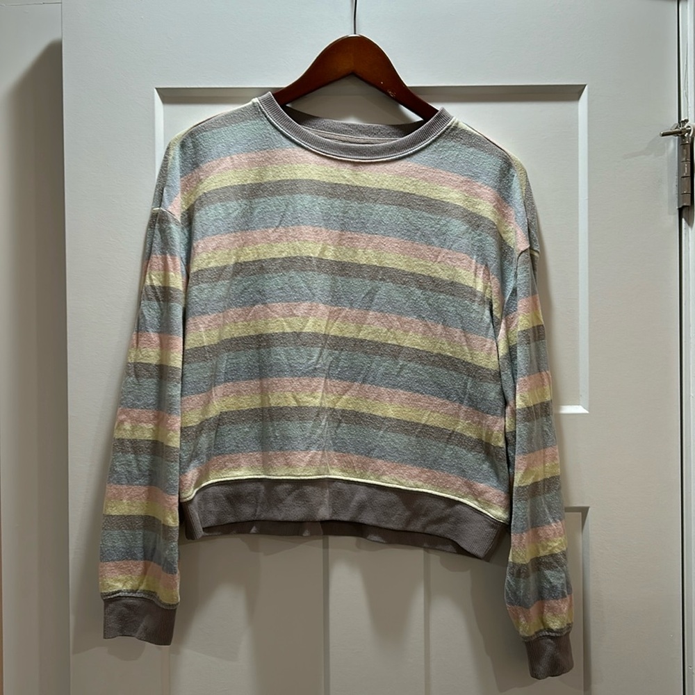Z Supply Pastel Rainbow Striped Pullover